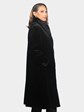 Woman's Dyed Black Sheared Mink Fur Coat Reversing to Rain Taffeta