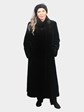 Woman's Dyed Black Sheared Mink Fur Coat