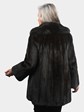 Woman's Natural Deep Mahogany Vintage Female Mink Jacket with  Sable Collar