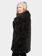 Woman's Natural Deep Mahogany Vintage Female Mink Jacket with  Sable Collar