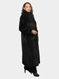 Woman's Natural Ranch Mink Fur Coat Reversible to Microfiber Fabric