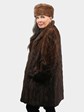 Woman's Natural Light Mahogany Sculptured Mink Fur Stroller