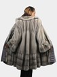 Woman's Natural Cerulean Mink Fur 7/8 Swing Coat