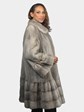 Woman's Natural Cerulean Mink Fur 7/8 Swing Coat