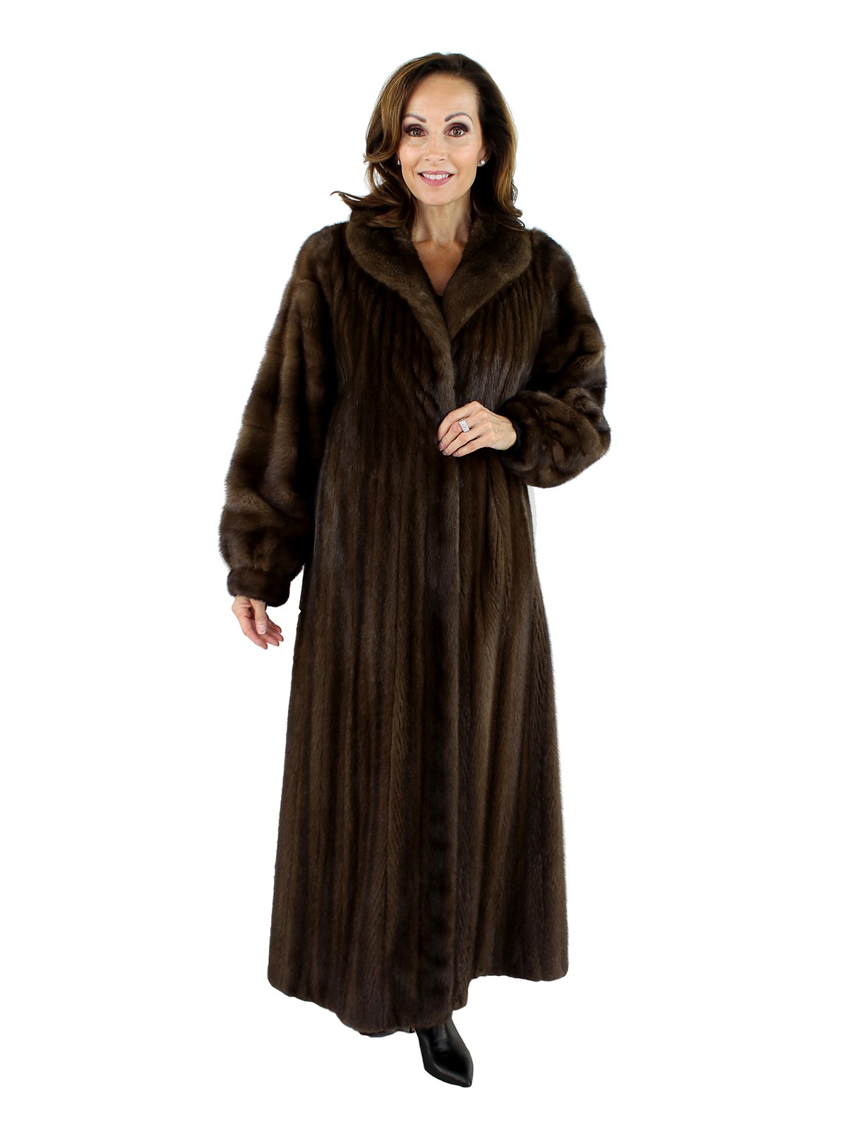 Mahogany Female Mink Fur Coat - Women's Large| Estate Furs