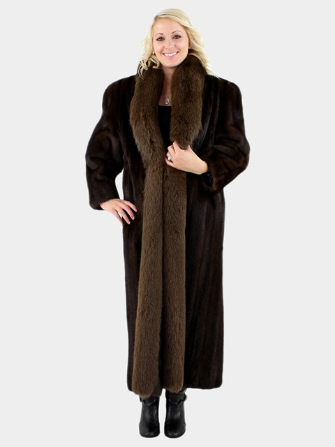 Woman's Mahogany Mink Fur Coat