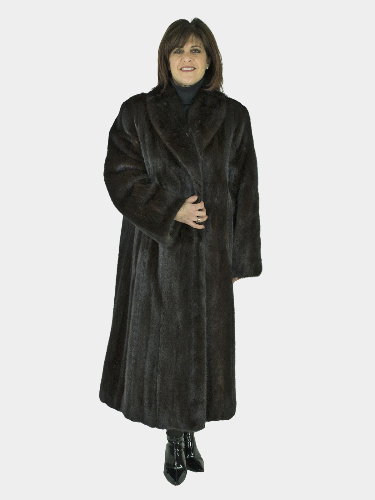 Woman's Sectioned Ranch Mink Fur Coat