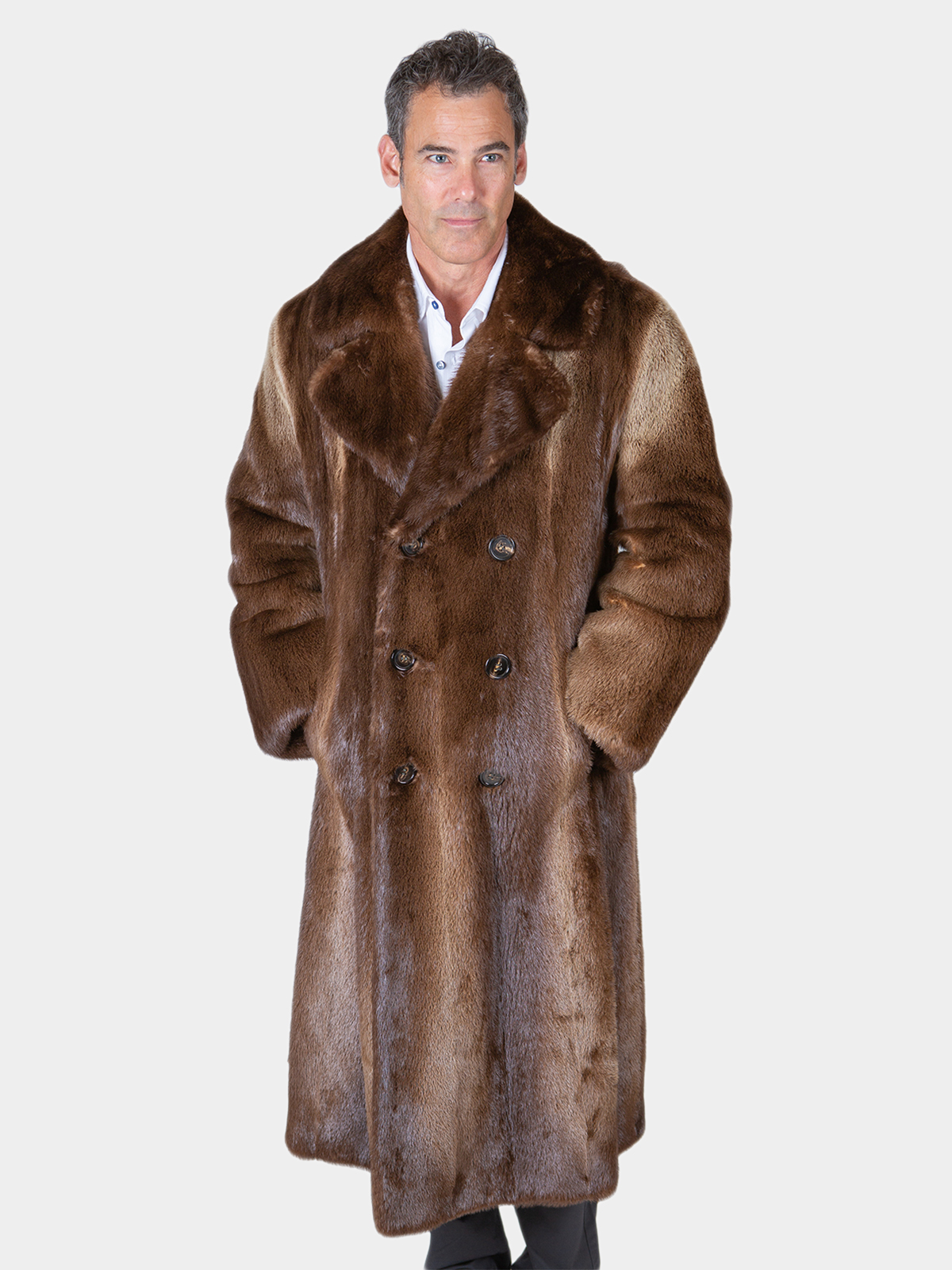 Men's Double Breasted Fur Coat