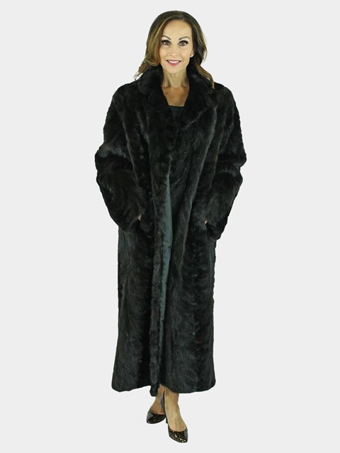 Woman's Sectioned Ranch Mink Fur Coat