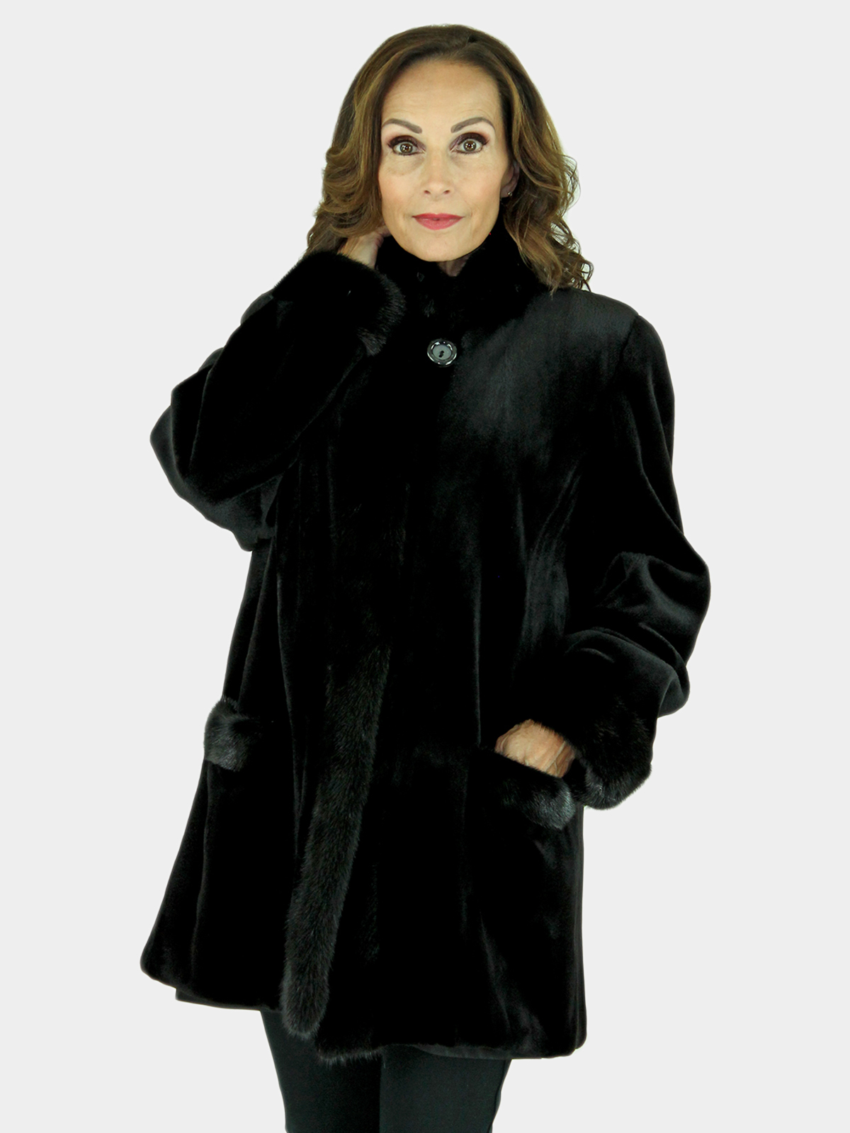 Black Sheared Mink Fur Jacket
