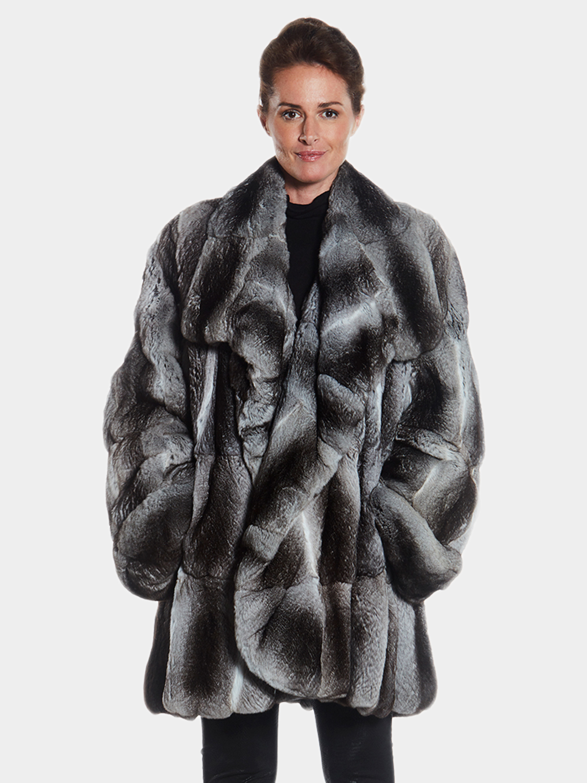 USA Made Men's Chinchilla Fur Jacket