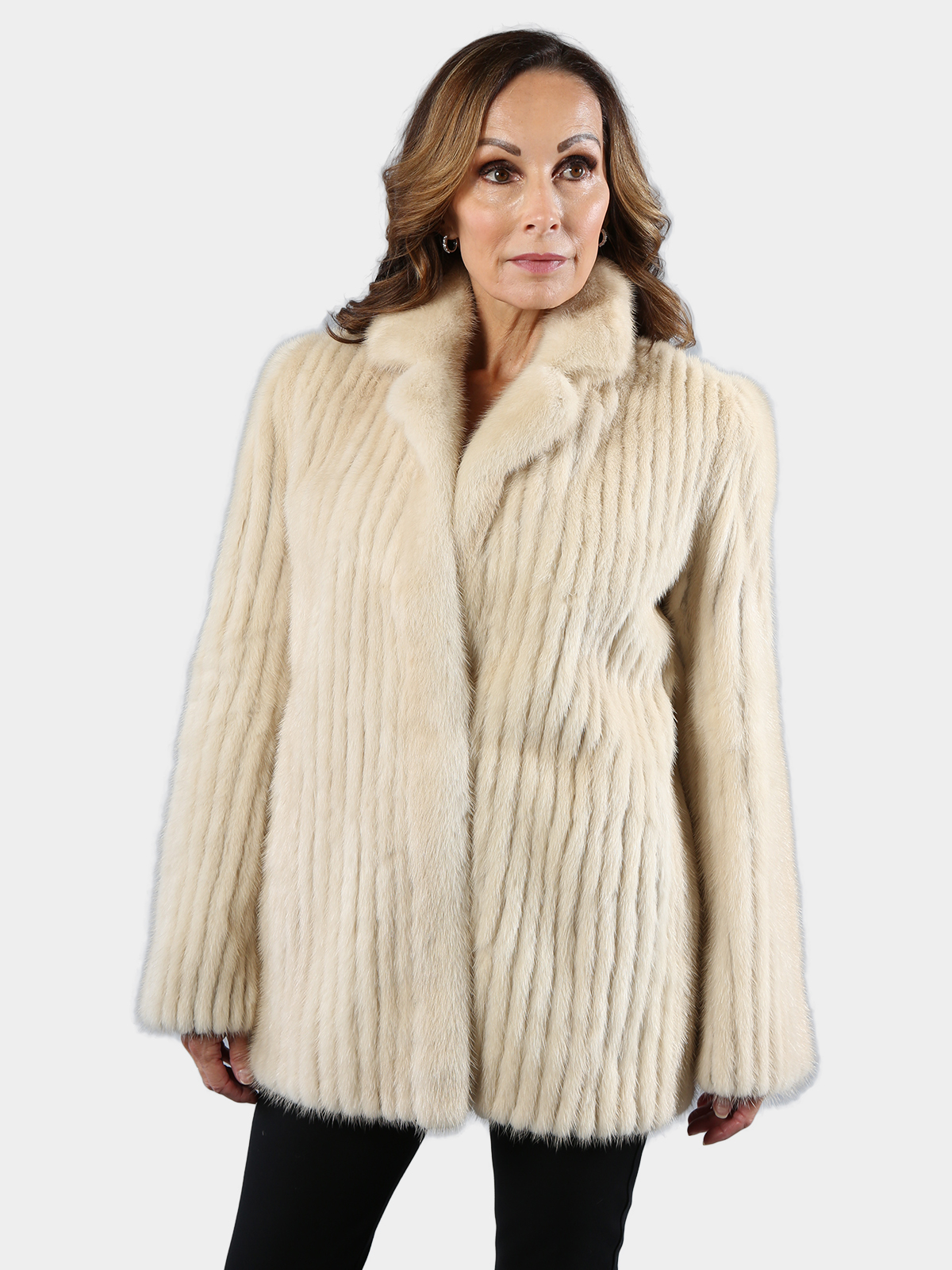 Women's Tourmaline Cord Cut Mink Fur Jacket - Estate Furs