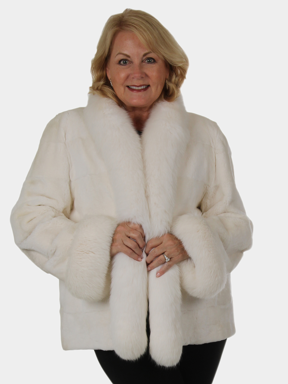 Off White Woolen Fur Female Jacket, Size: Large, Women at best price in  Jalandhar