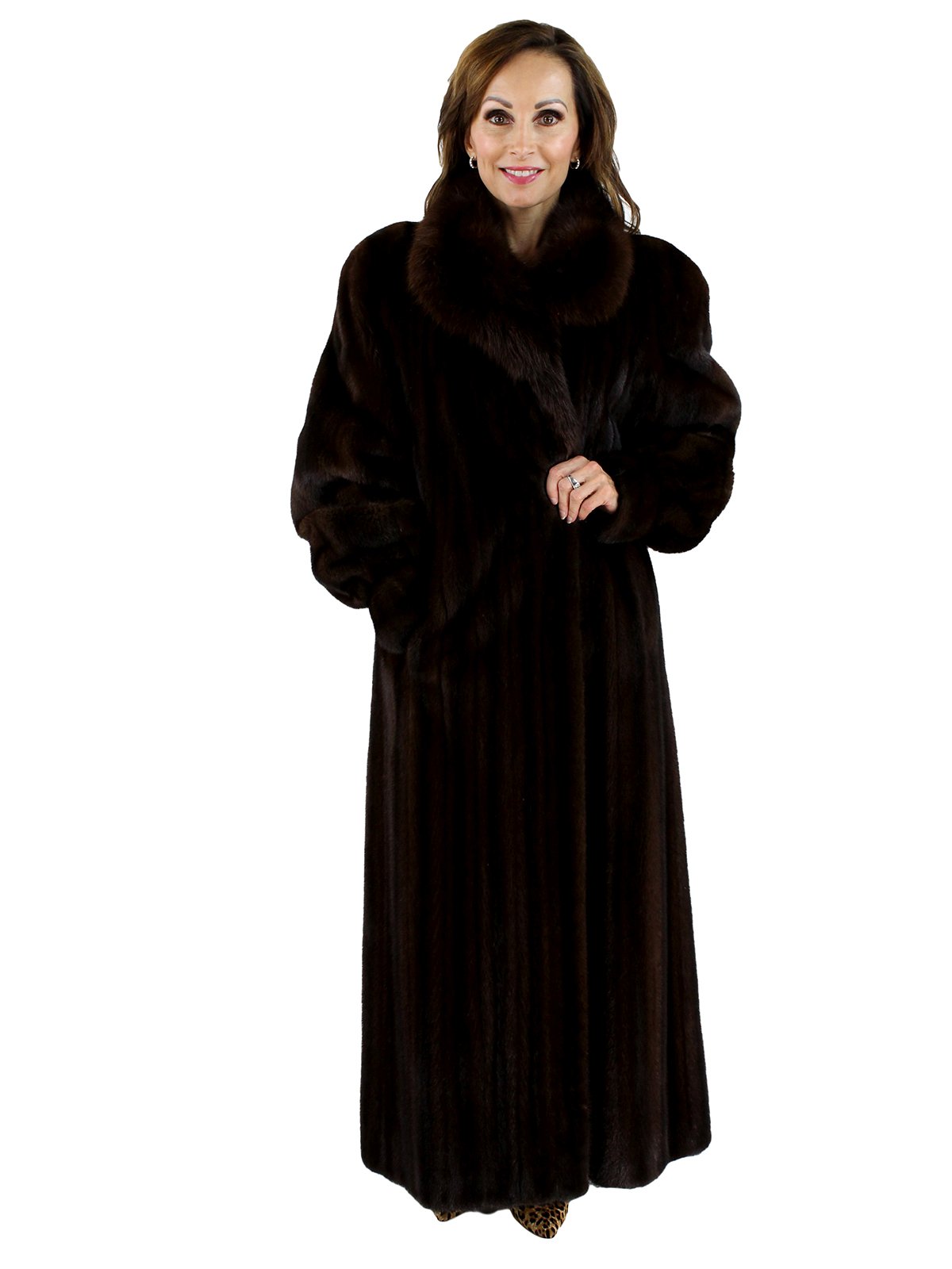 Mahogany Mink Fur Stole - Women's Fur Stole - Medium| Estate Furs