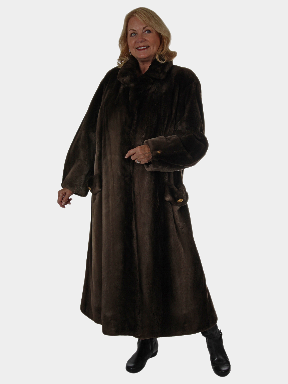 Dark Brown Louis Feraud Sheared Beaver Fur Jacket - Estate Furs