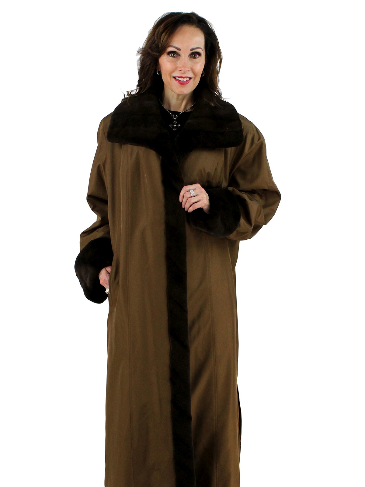 fur lined rain coat