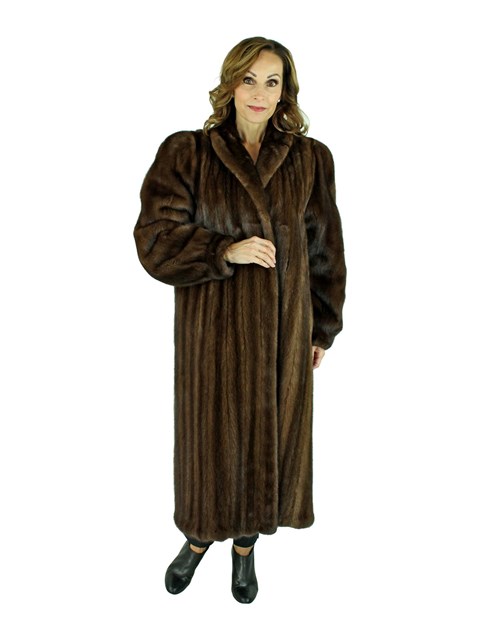 Woman's Mahogany Female Mink Fur Coat