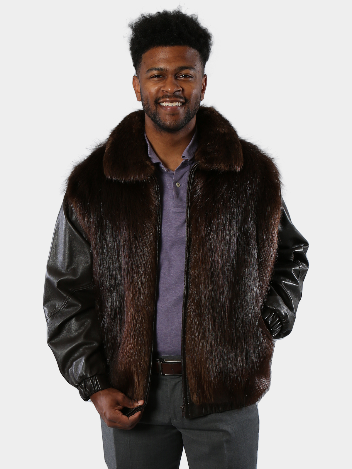 Buy Derbenny Black Fur Jacket for Men at Amazon.in