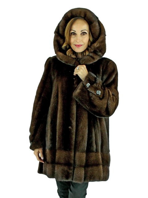 Woman's Demi Buff Mink Fur Parka