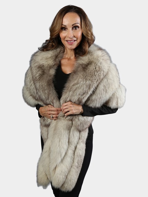 Woman's Natural Blue Fox Fur Stole