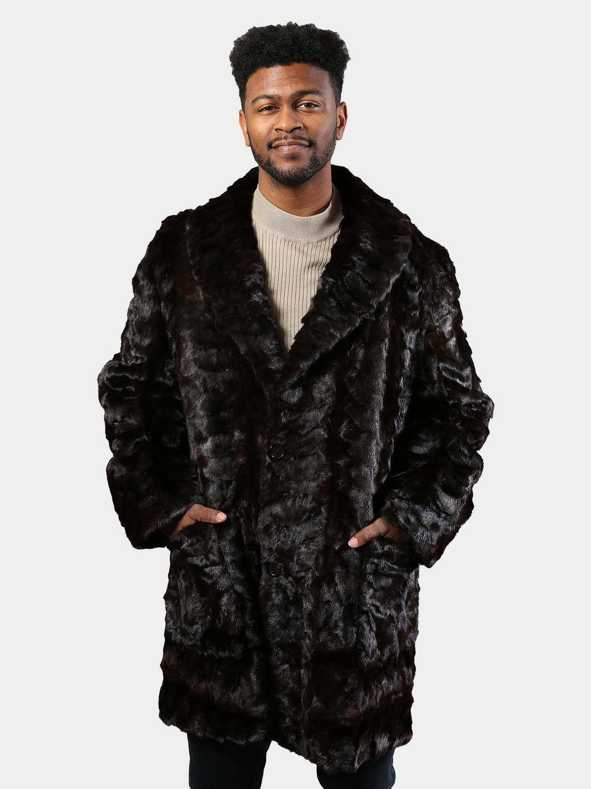 Men's Ranch Mink Fur Bomber Jacket - Estate Furs