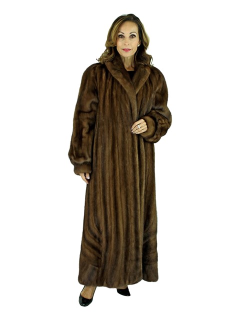 Woman's Demi Buff Female Mink Fur Coat with Directional Body