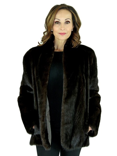 Woman's Deep Mahogany Mink Fur Jacket