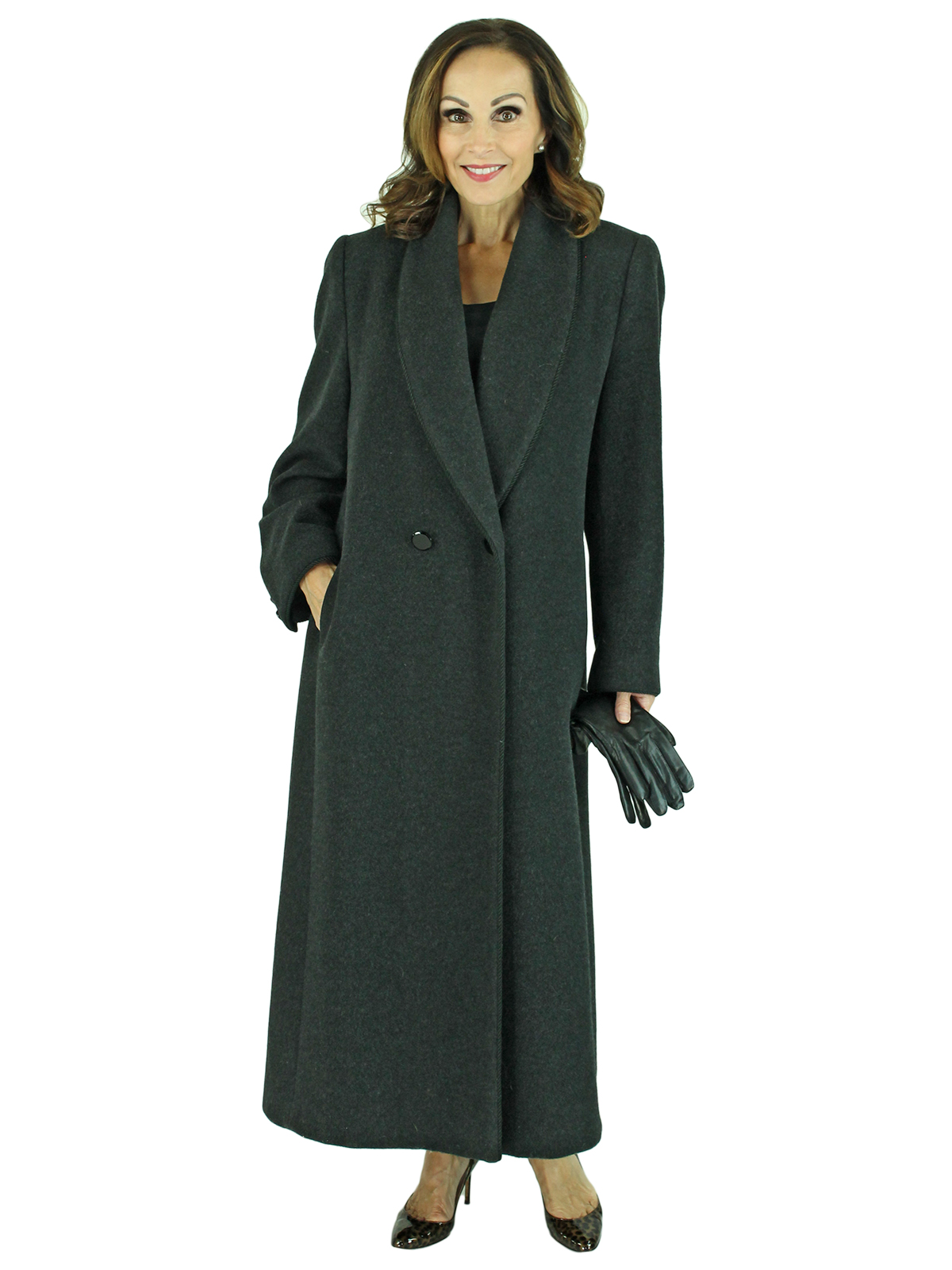 Black Loro Piana Cashmere Wool Coat - Women's Wool Coat - Medium| Estate  Furs