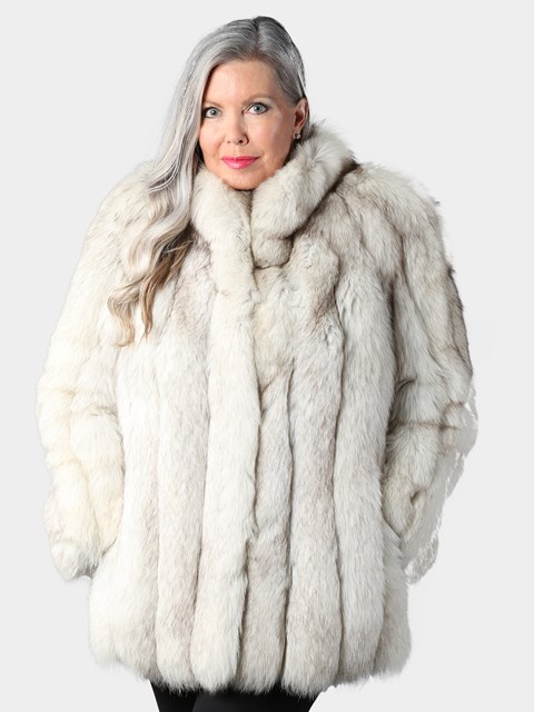 Woman's Blue Fox Fur Jacket