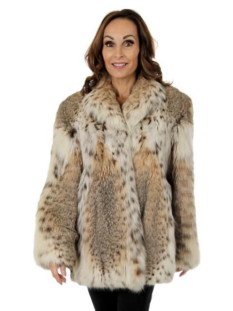 Woman's Natural Cat Lynx Fur Jacket