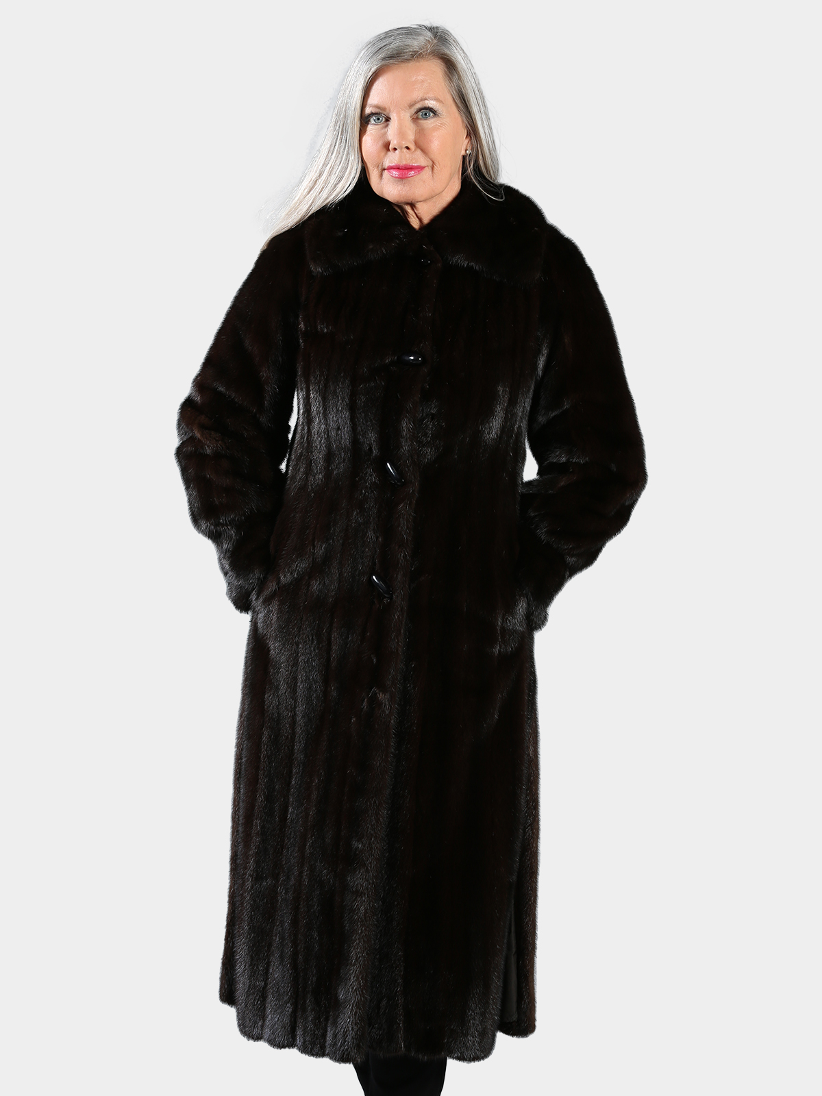 Black Mink Signature Full-Length Faux Fur Coat