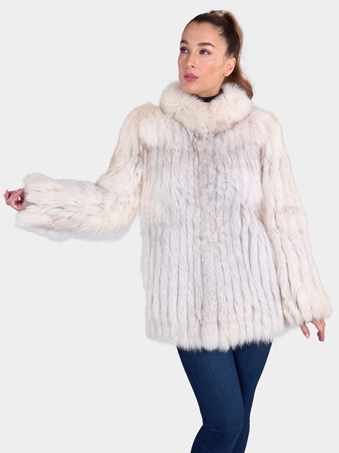 Woman's Blue Fox Fur Jacket