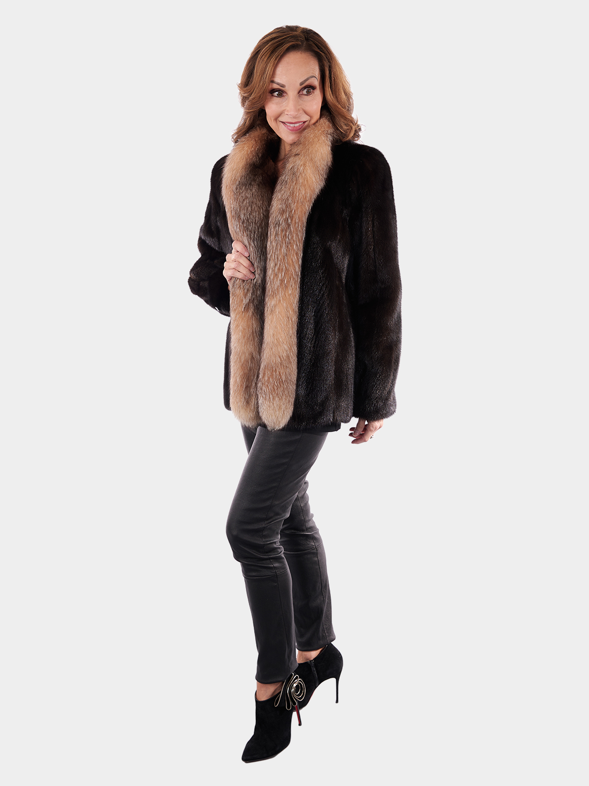 Woman's Crystal Fox Fur Jacket - Estate Furs