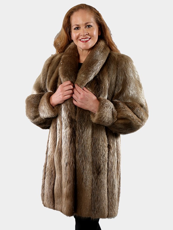 Day Furs Inc. Man's Long Hair Beaver Fur Jacket