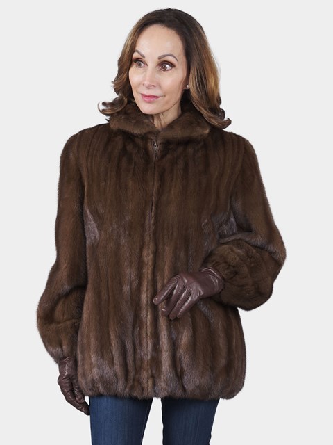 Woman's Female Lunaraine Mink Fur Zipper Jacket