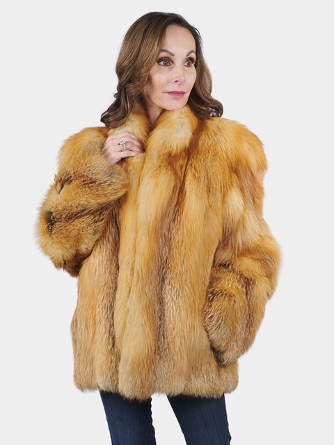 Woman's Red Fox Fur Jacket