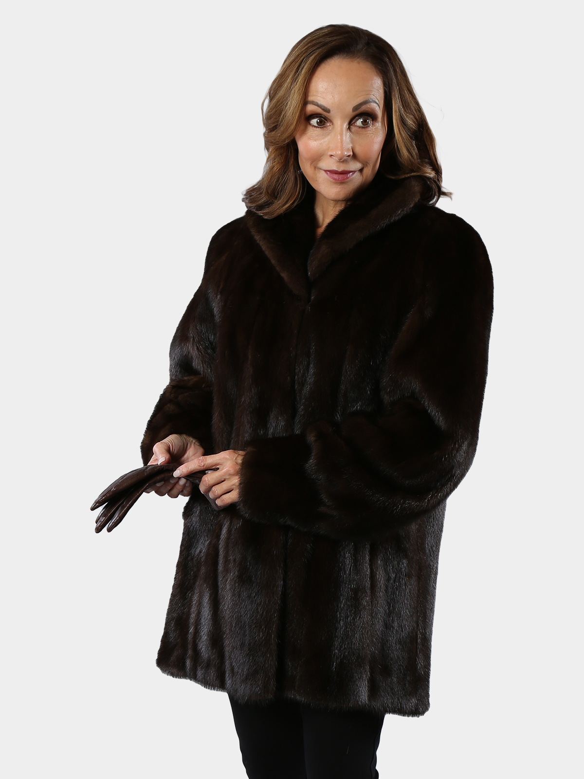 Natural Mahogany Female Mink Fur Coat - Estate Furs