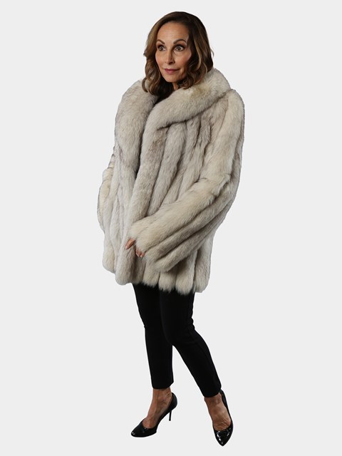 Woman's Blue Fox Fur Jacket