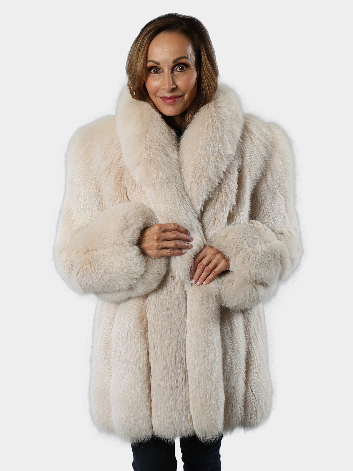 bill blass, Jackets & Coats, Womans Real Blue Fox Fur Coat