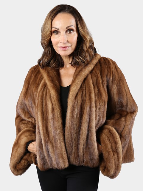 Woman's Vintage Autumn Haze Female Mink Fur Cape