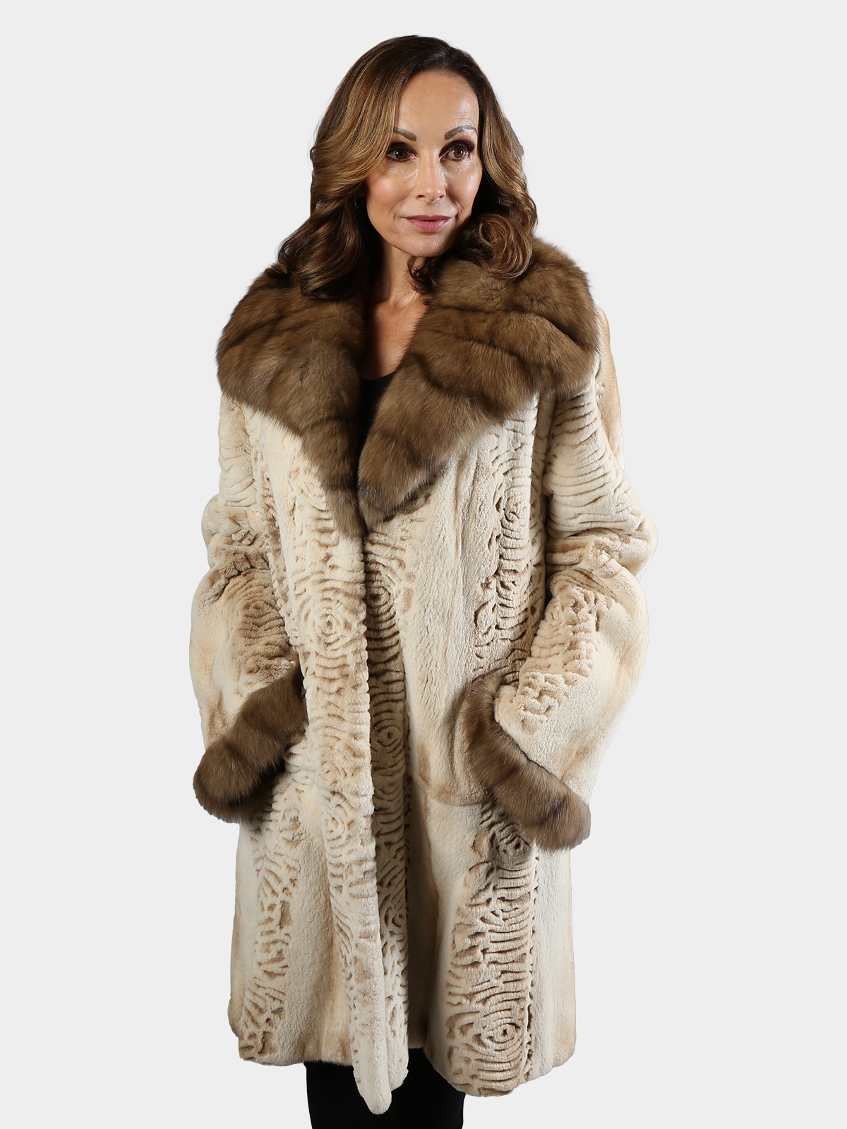 Brown Cross Mink Fur Coat (Women's Medium) - Estate Furs