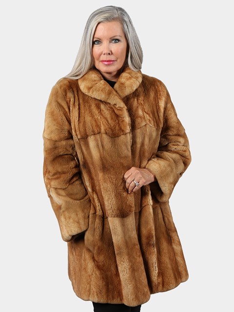 Woman's Whiskey Sheared Mink Fur Stroller