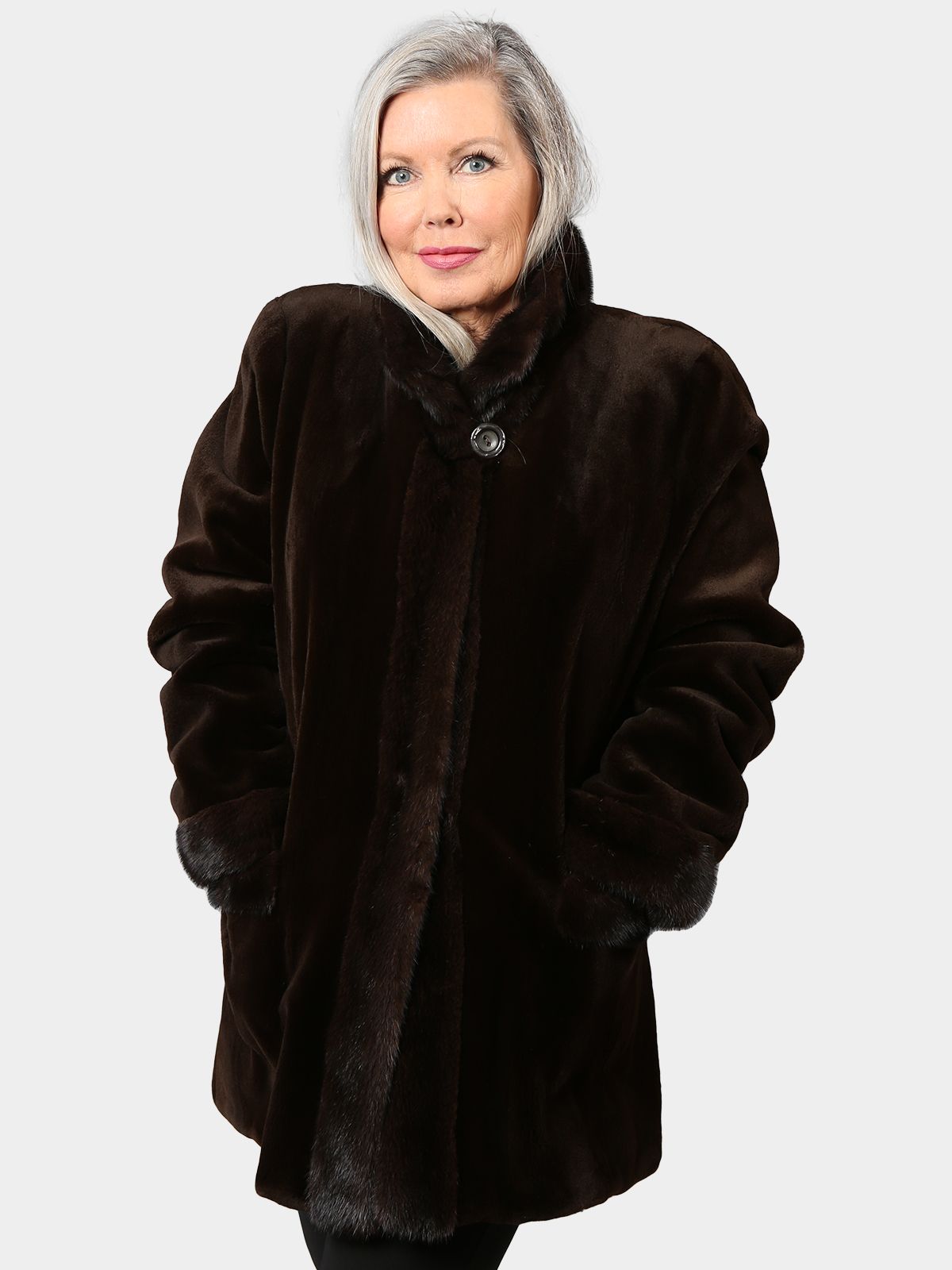 Fur coat hot sale in rain