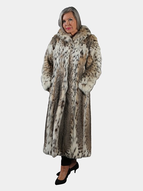 Woman's Natural Cat Lynx Fur Coat