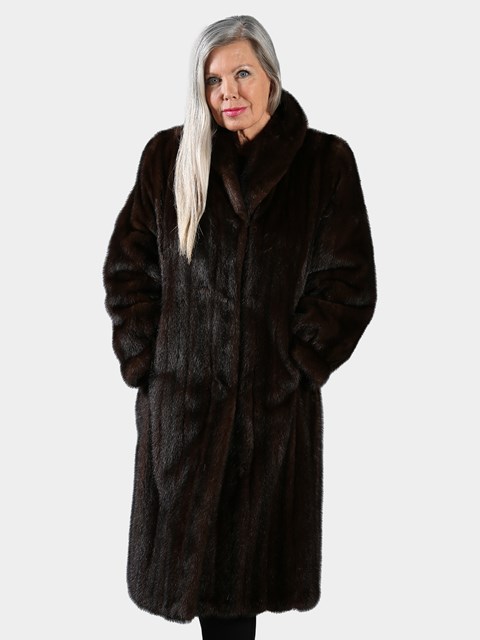 Woman's Mahogany Female Mink Fur Coat