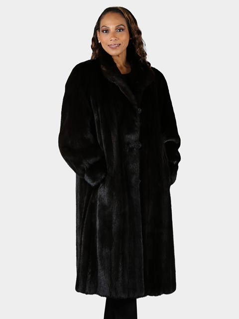 Woman's Plus Size Ranch Mink Fur Coat