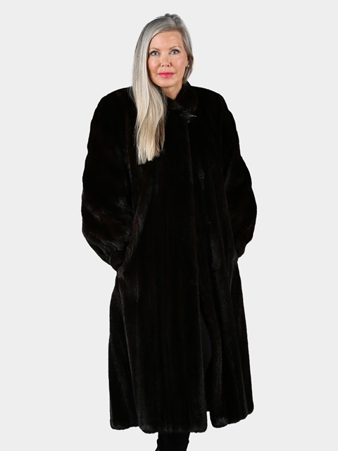 Woman's Natural Deep Mahogany Female Mink Fur Coat