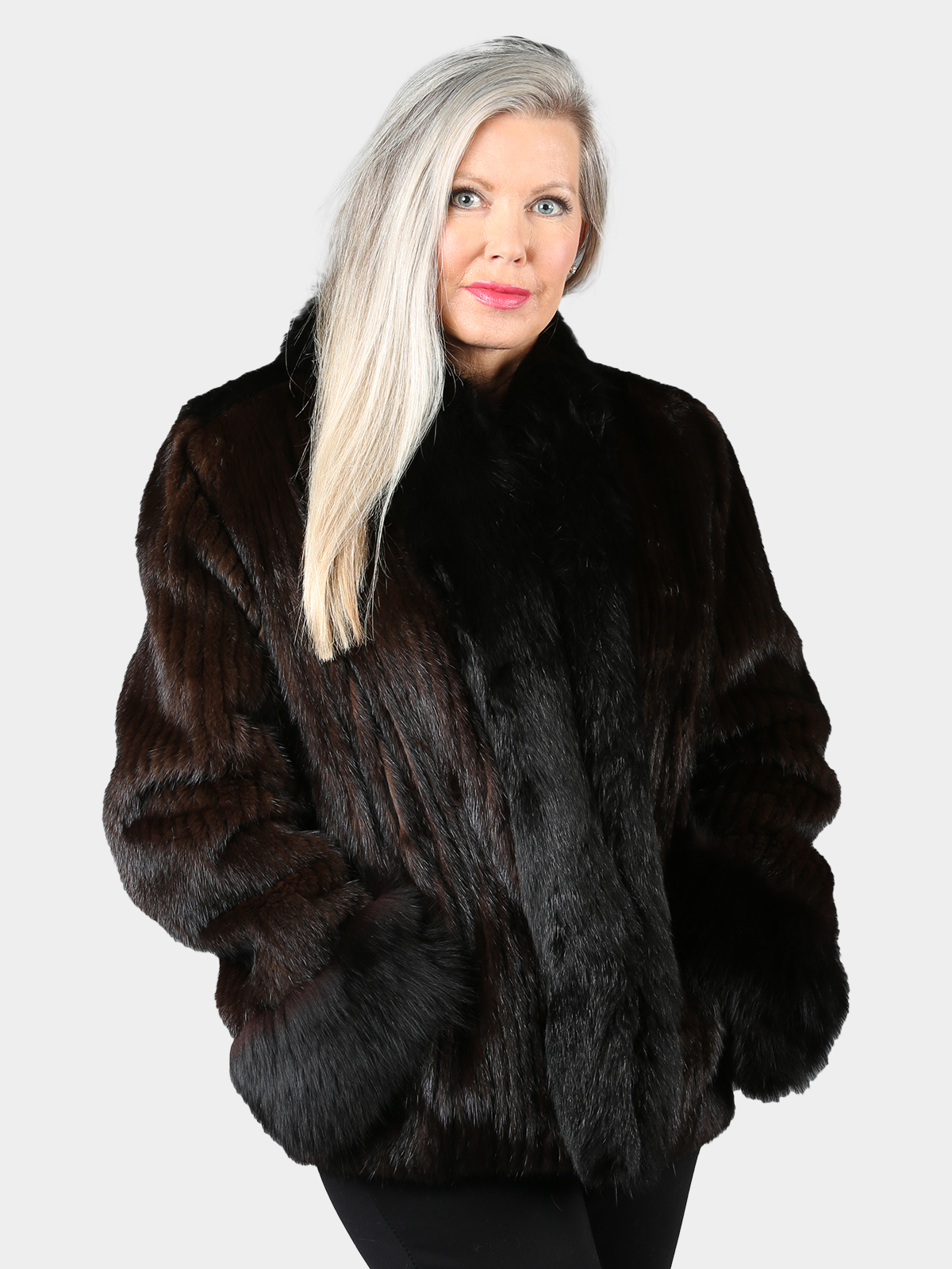 Natural Mahogany Female Mink Fur Coat - Estate Furs