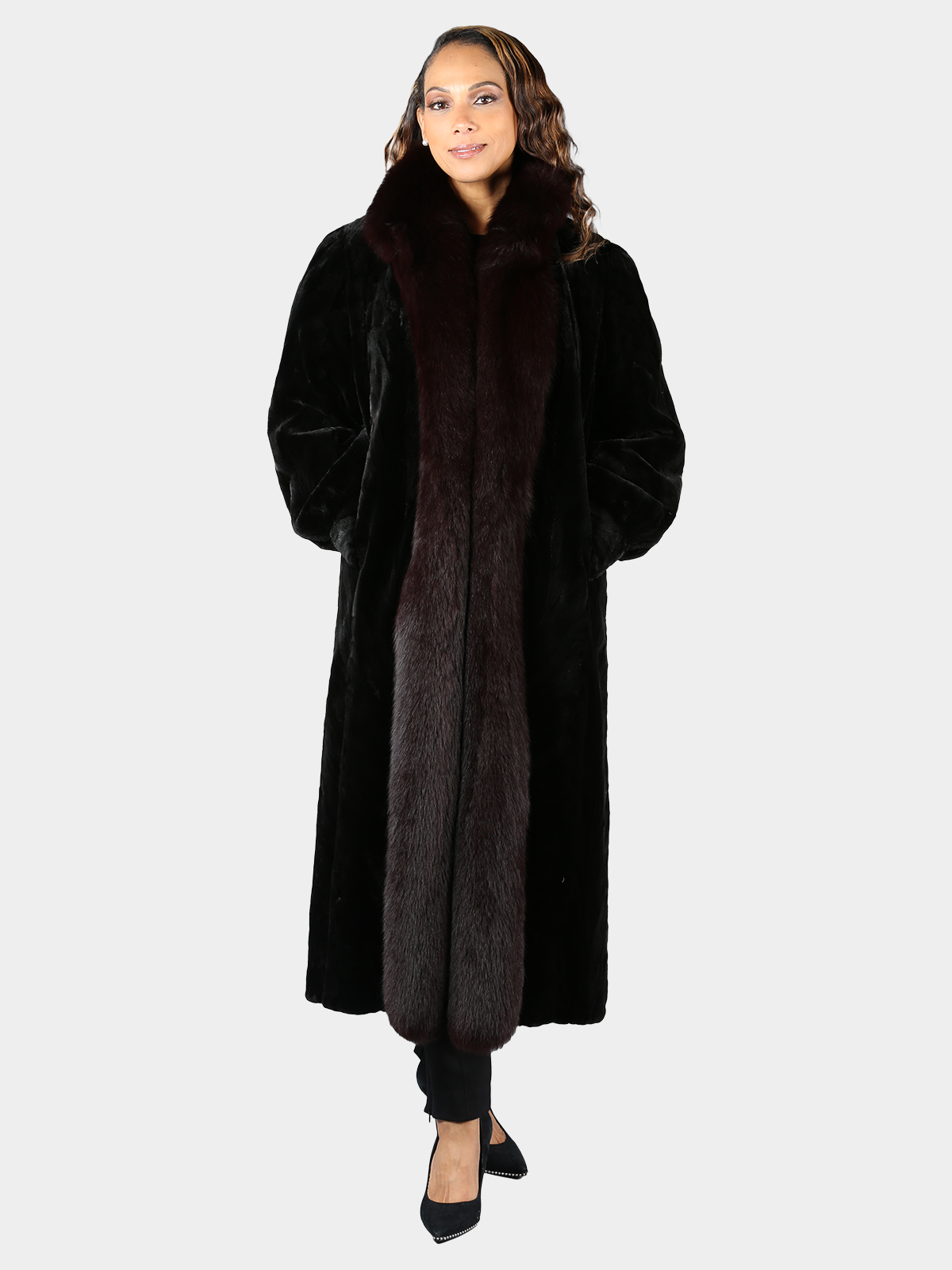 Dark Brown Faux Fur Coat