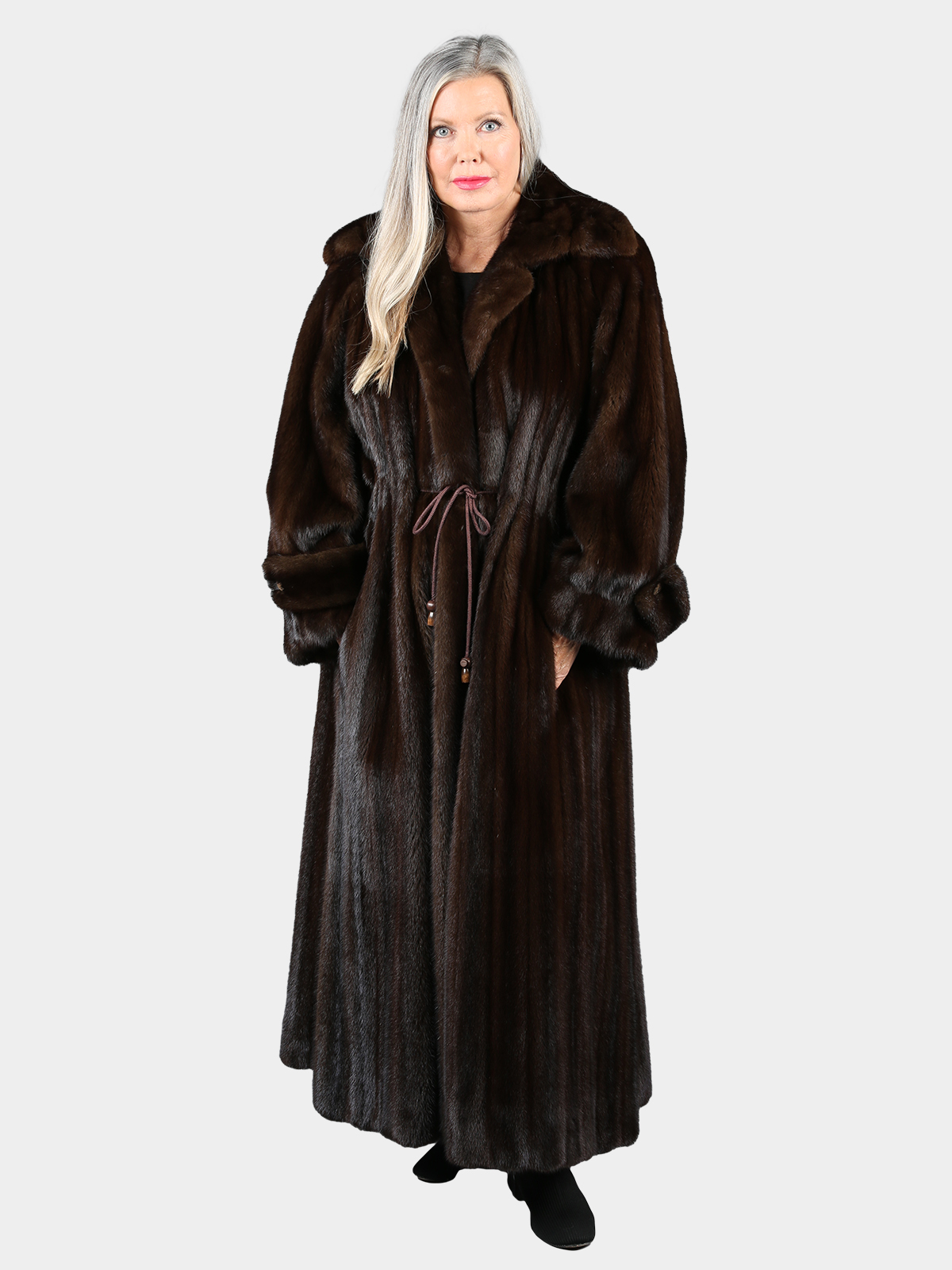 Natural Mahogany Female Mink Fur Coat - Estate Furs